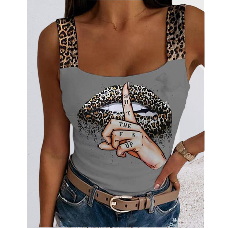 Sexy Women's Printed Tank Top T-Shirt