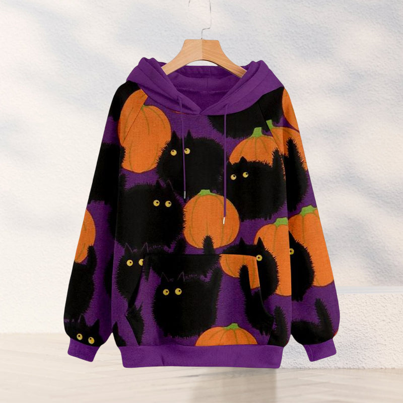 Pumpkin Print Long Sleeve Sweatshirt