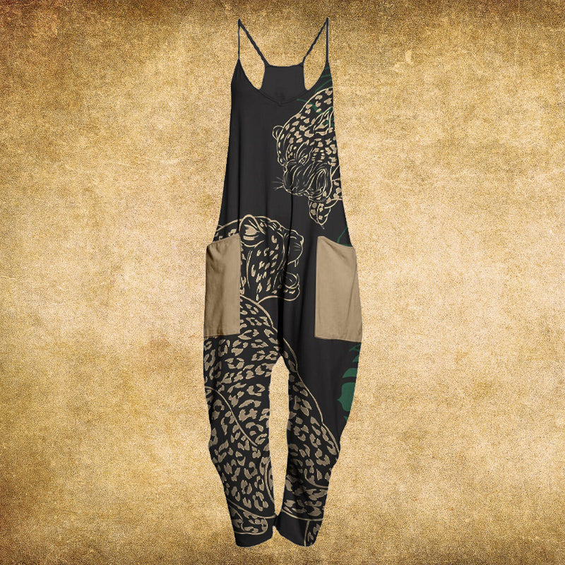 Casual Leaf Print Comfortable Jumpsuit