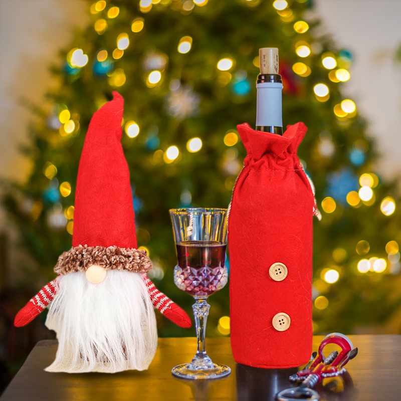 Christmas Wine Bottle Lid Bag