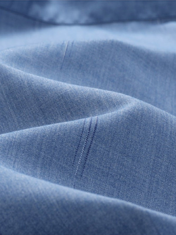 Men's Striped Jacquard Casual Long Sleeve Shirt