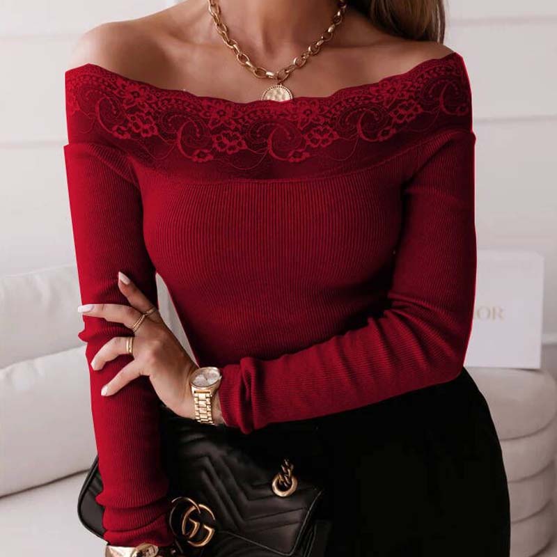 Lace-paneled Sweater