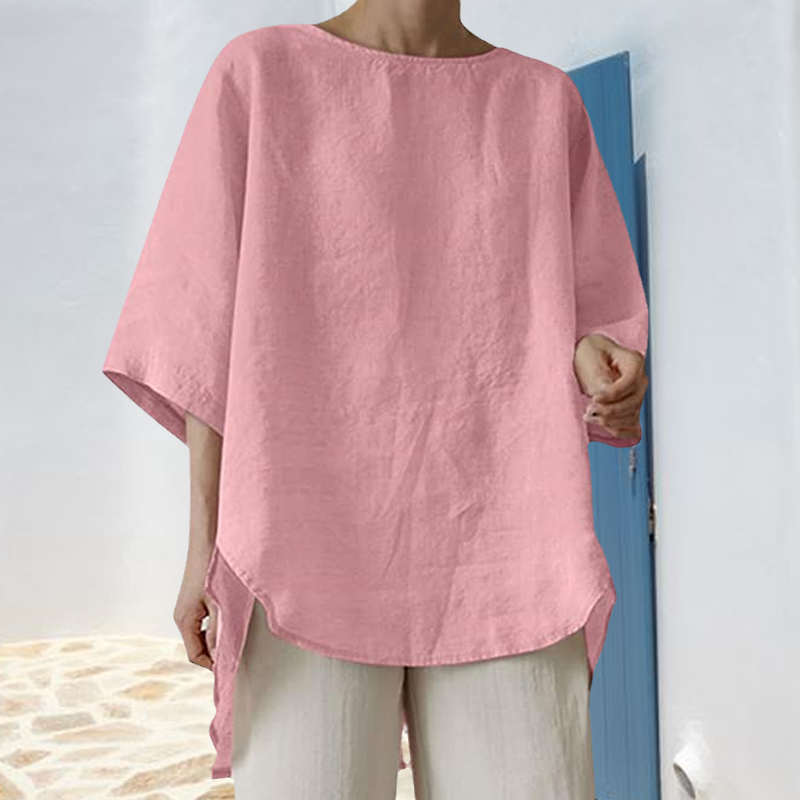 Women's Cotton Linen Solid Color Casual Top