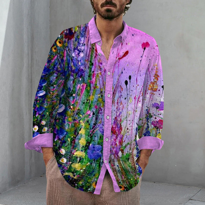 Men's Cotton&linen Long-sleeved Fashion Casual Shirt
