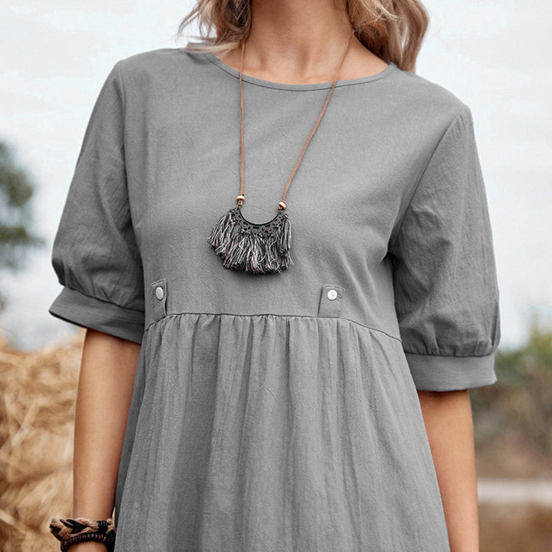 Loose Cotton Linen Dress