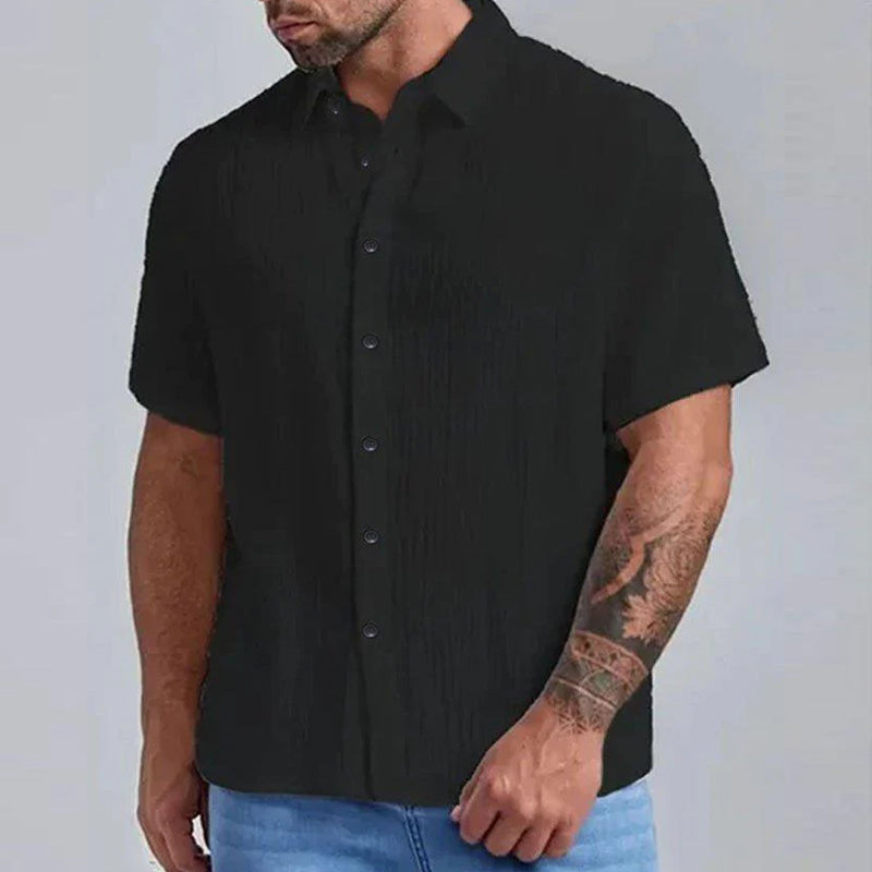 Men's Casual Solid Color Short Sleeve Shirt