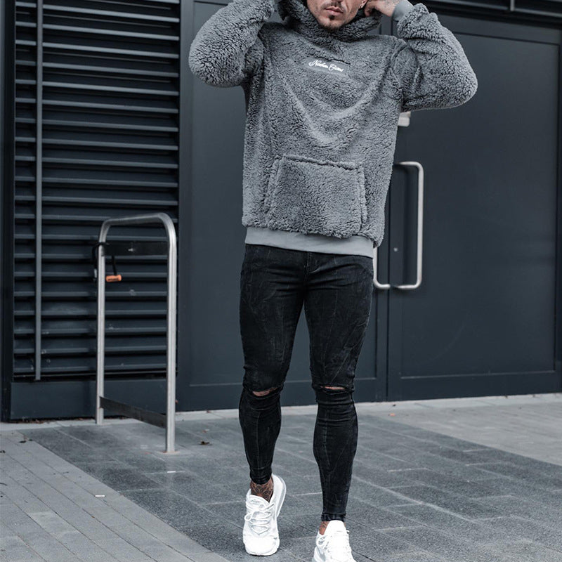 Men's Plush Hooded Sweatshirt
