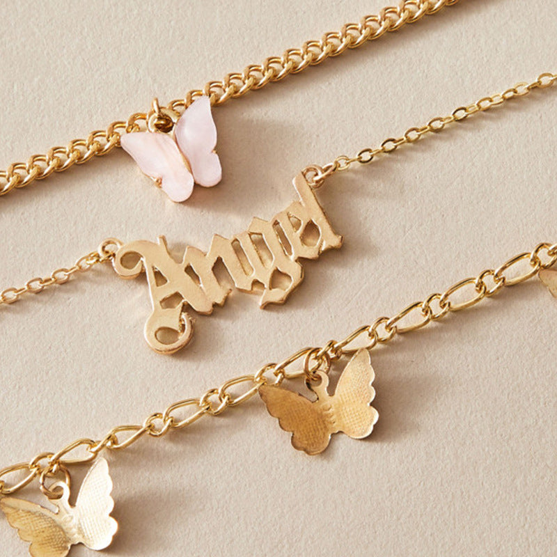Angel Butterfly Anklet 3 Piece Set