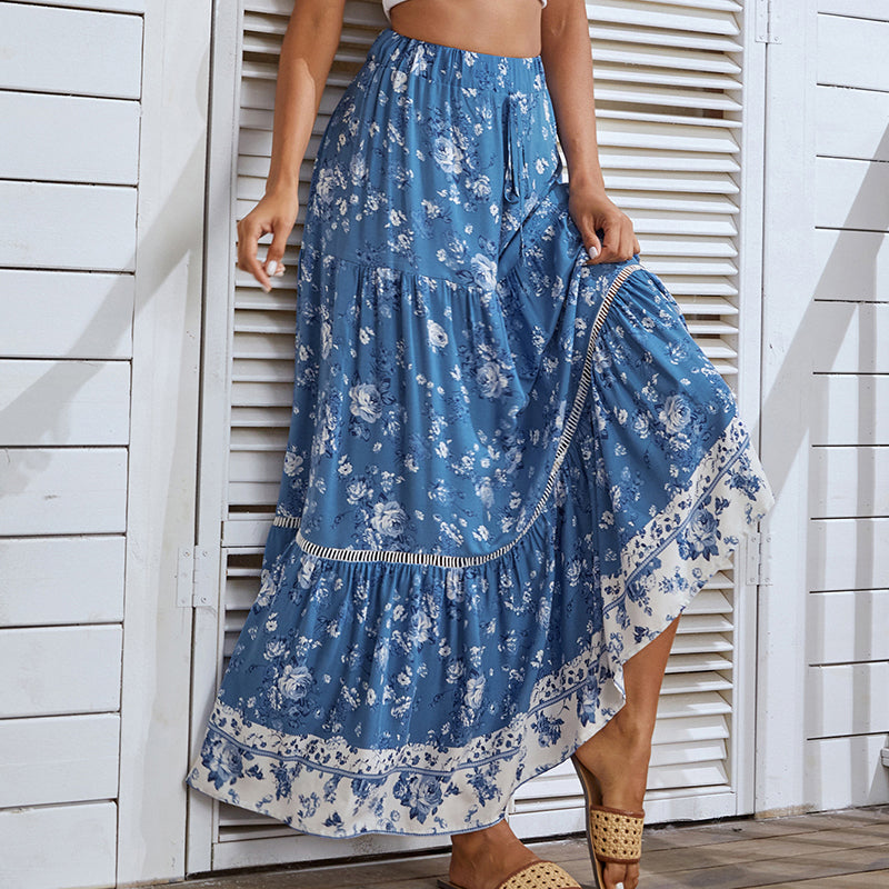 Women's Boho Swing Midi Skirts