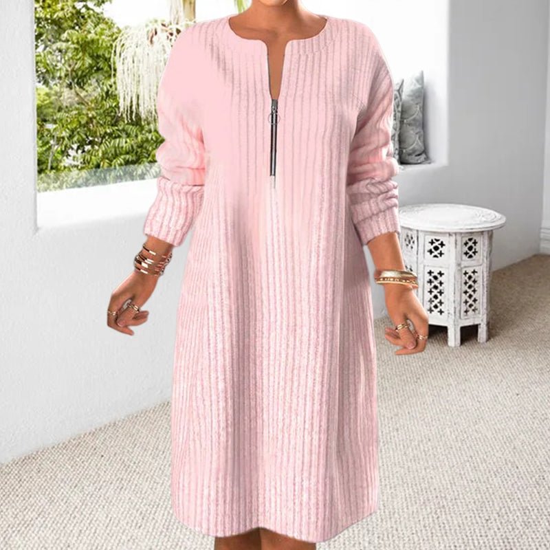 Unicolor Dress with Zipper