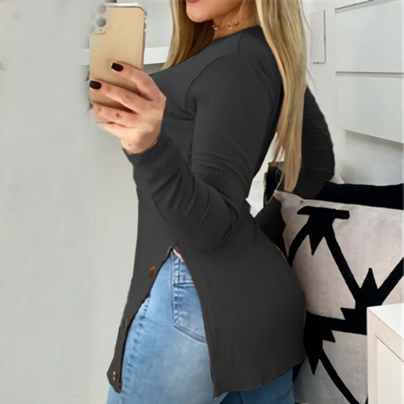 Long Sleeve Crewneck Pullover Tops