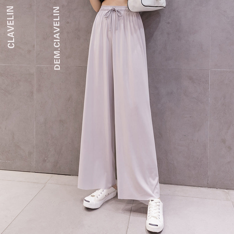 Ice Silk Wide Leg Women's Pants