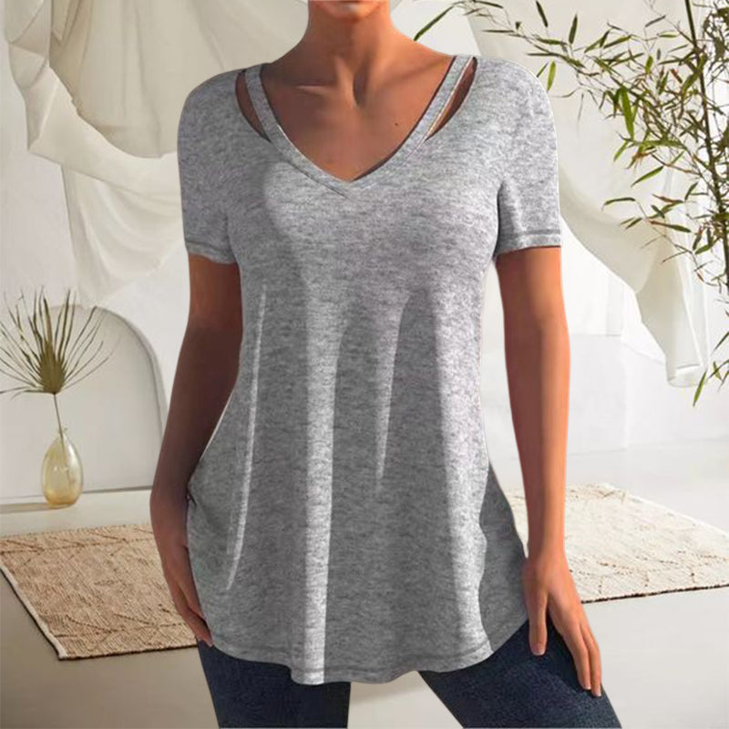 Casual Solid Color Short Sleeve T-Shirt