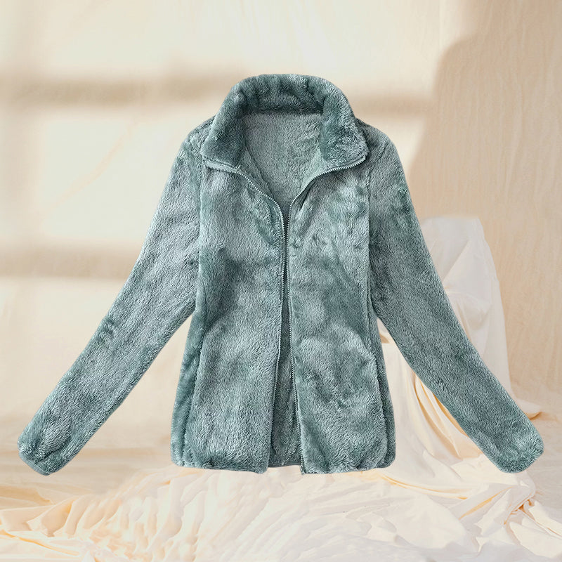 Coral Fleece Stand Collar Jacket