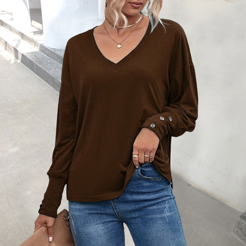 Brown V-Neck T-Shirt