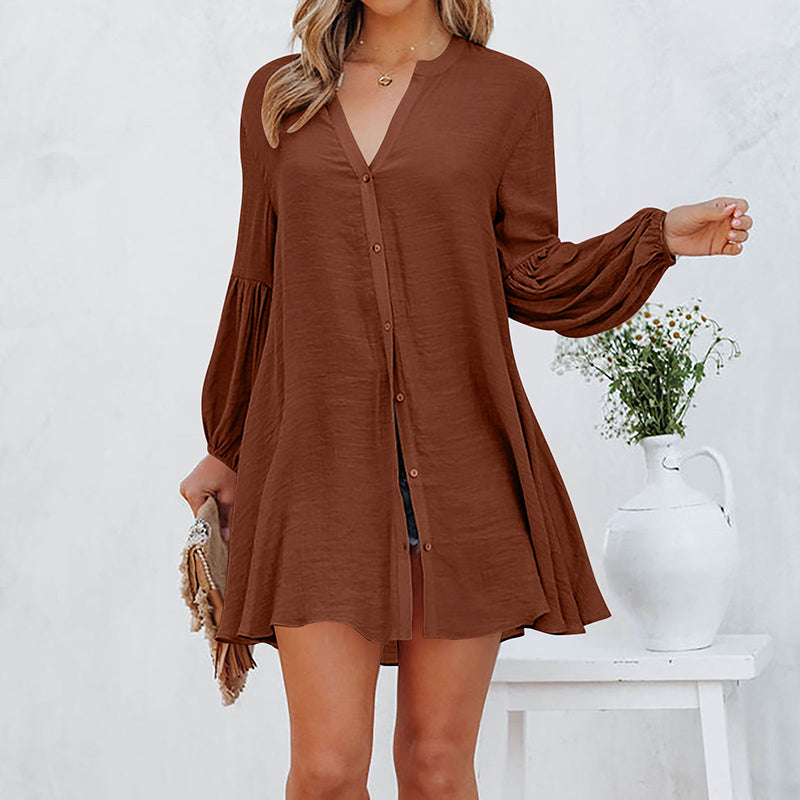 Solid Panel Button-Up Shirt