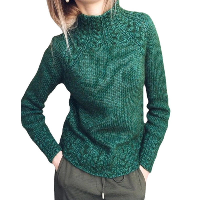 Solid Color Linen Pattern Sweater