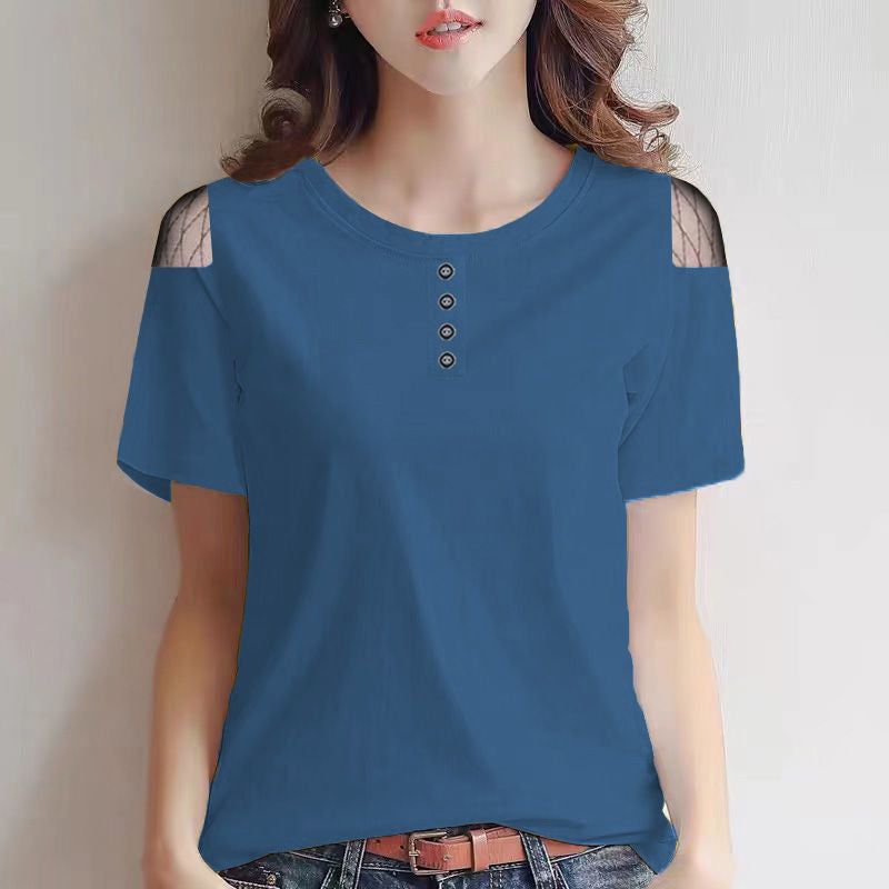 Gauze Cutout T-shirt