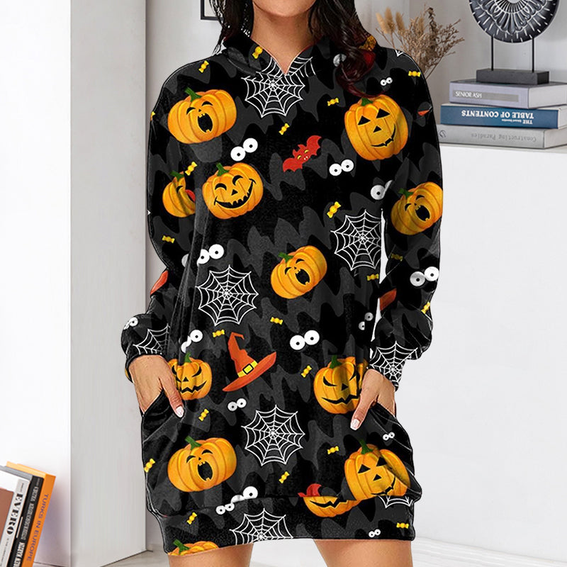 Pumpkin Digital Print Hoodie