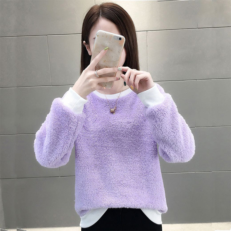 Women's autumn and winter solid color sweater
