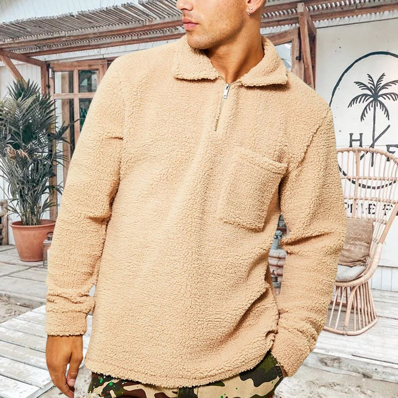 Standing Collar Loose Plush Sweater