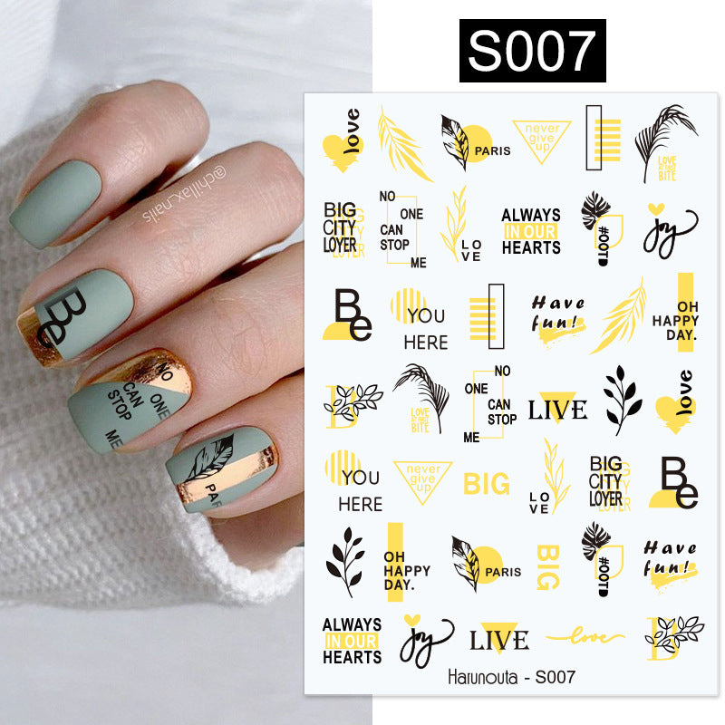 Botanical Fashion Alphabet Nail Stickers