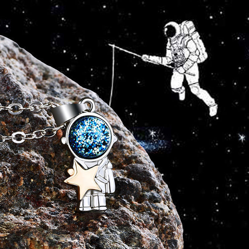 Astronaut Shape Couple Necklace