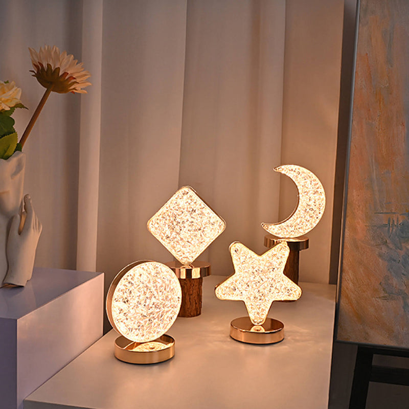 Star Moon Metal Table Lamp