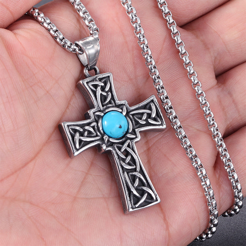 Cross Turquoise Pendant