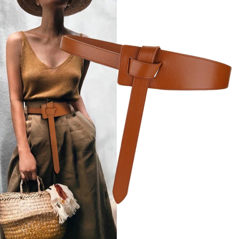 Ladies Fashion Belt Leather Wide Waist Seal