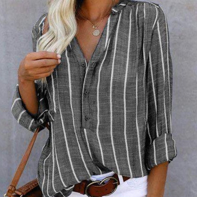 Simple Fashion Print Striped Shirt