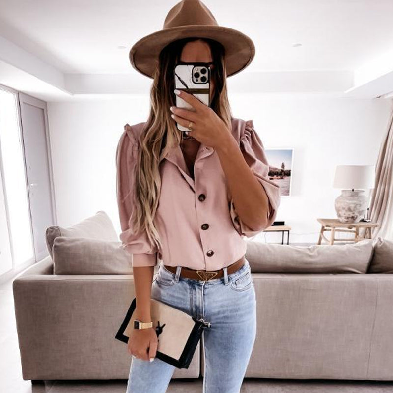 Button-up Ruffled Shirt