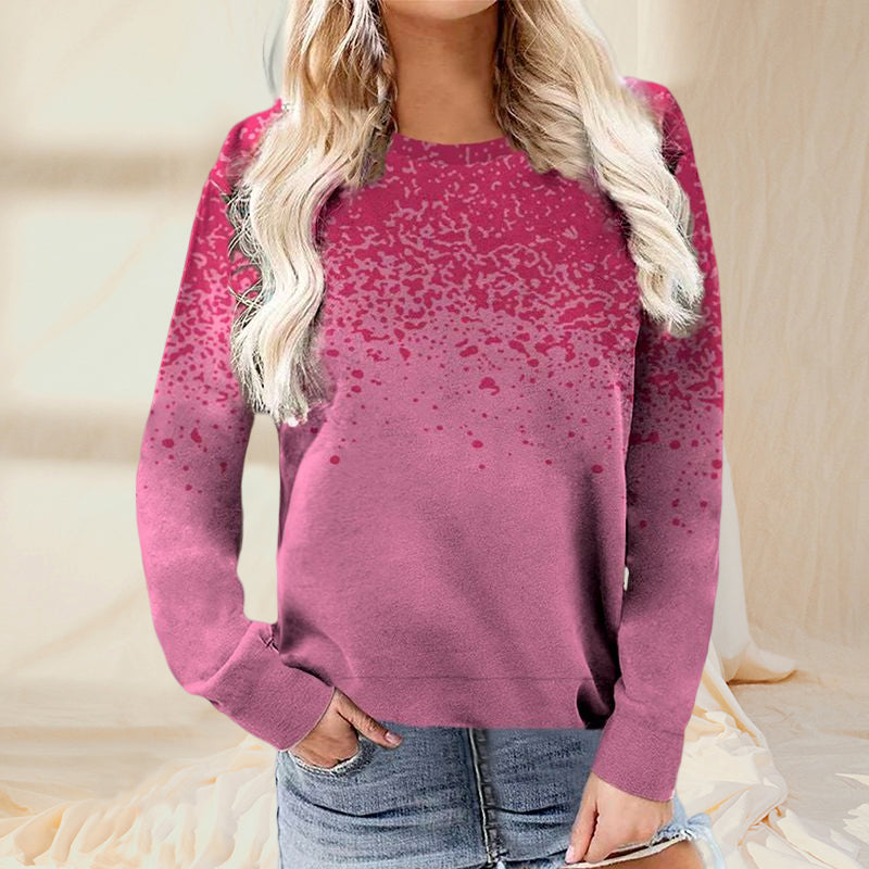 Crewneck Ink-dot Print Sweatshirt