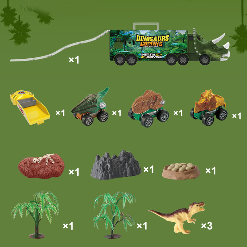 Dinosaur transport toy car with its own music and lights