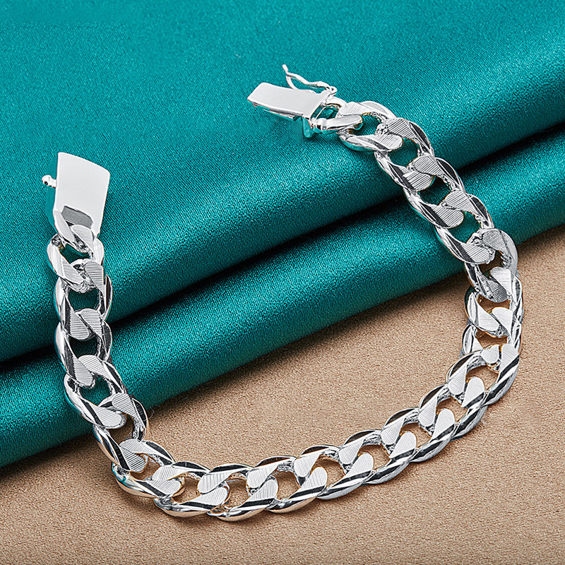 Double Chain Checkered Button Bracelet