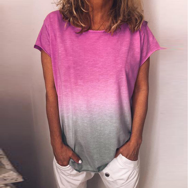 Gradient Rainbow Print T-shirt