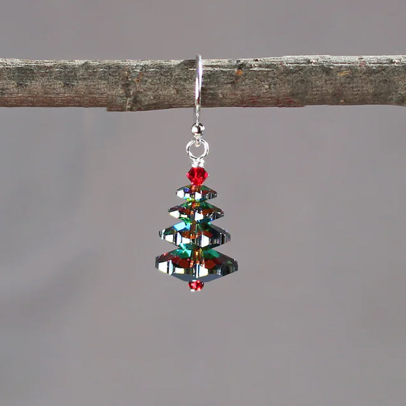 Christmas Tree Crystal Earrings