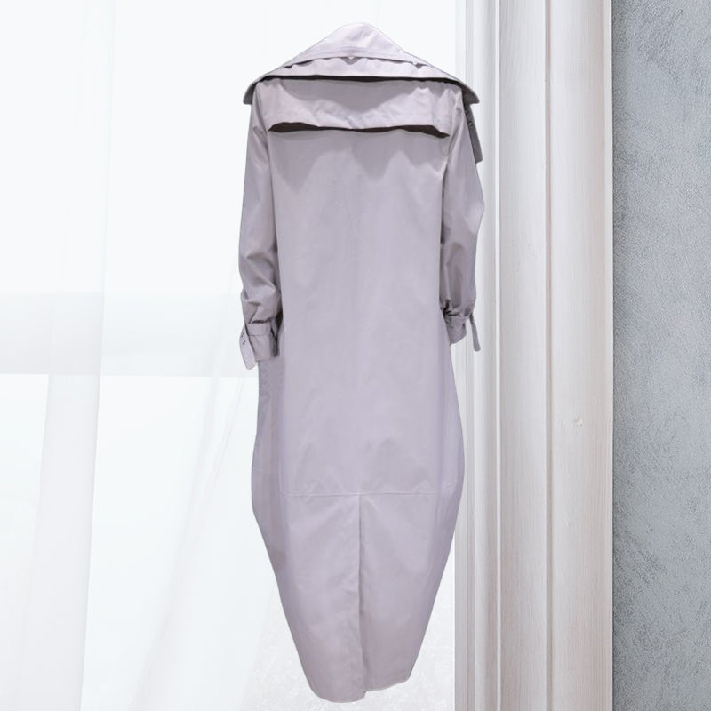 Single Breasted Pocket Design Belted Hem Trench Coat