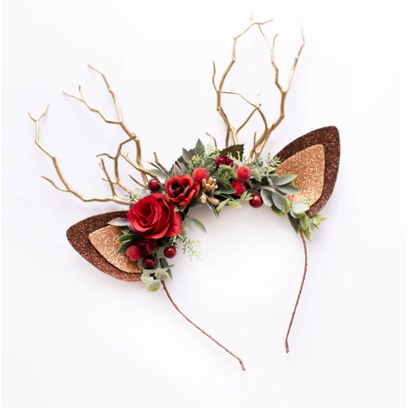 Christmas Flower Deer Headband