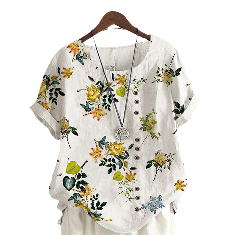 Cotton Linen Vintage T-Shirt