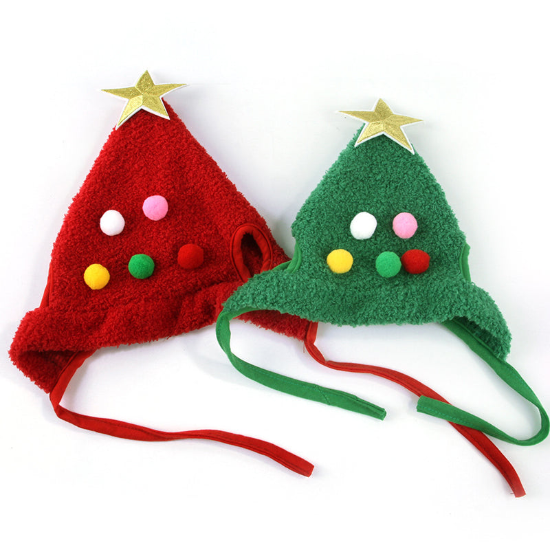 Christmas decoration pet hat and bib