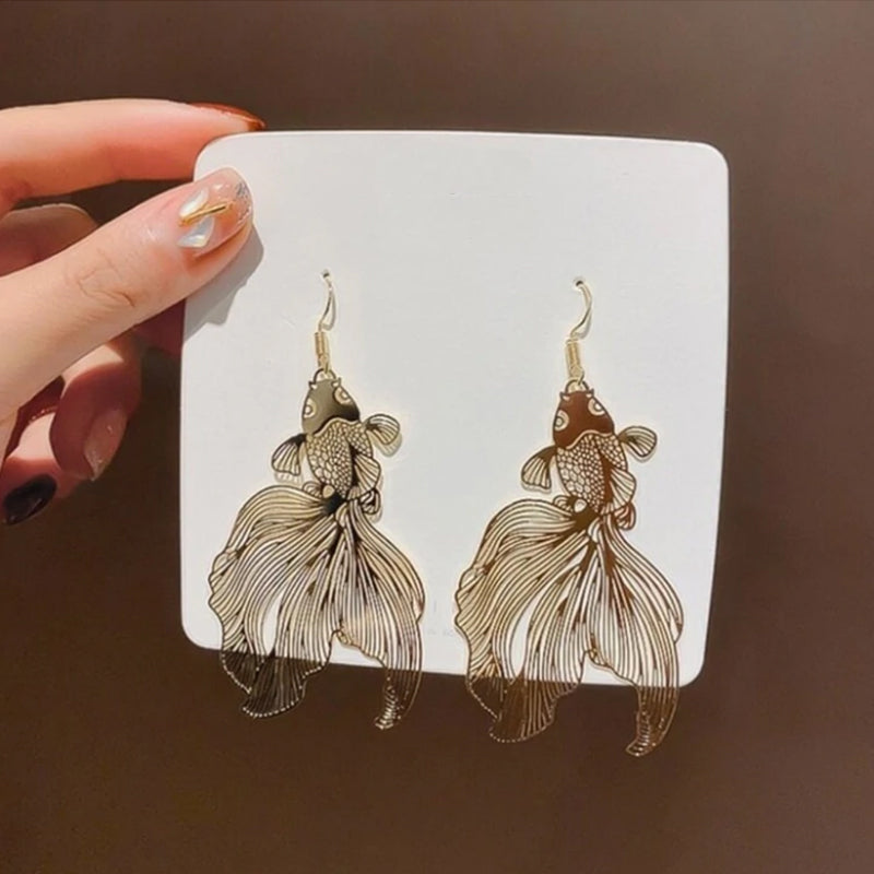 Gold Koi Fish Earrings