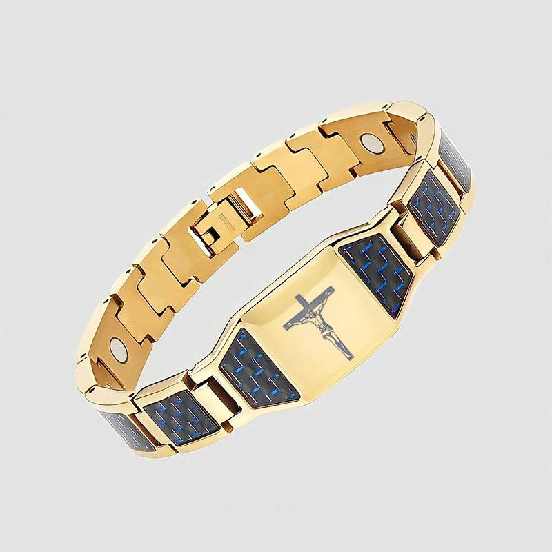 Carbon Fiber Magnet Titanium Steel Bracelet