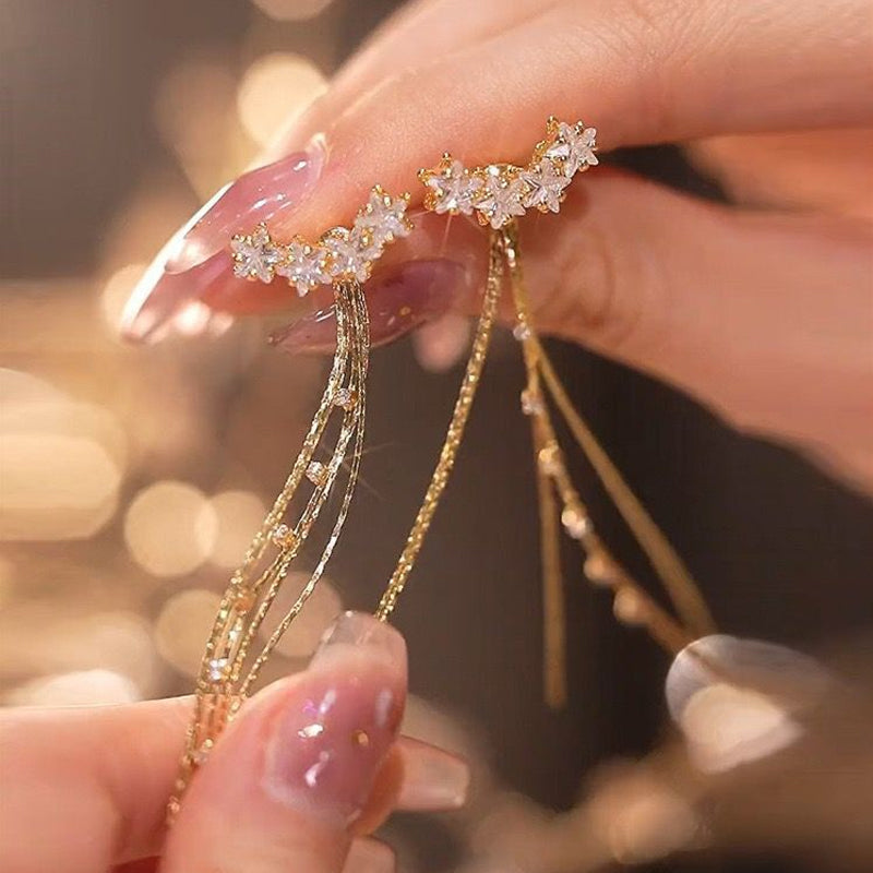 Four Star Tassel Earrings