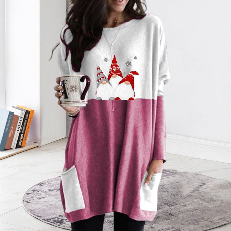 Colorblock Pocket Christmas T-Shirt