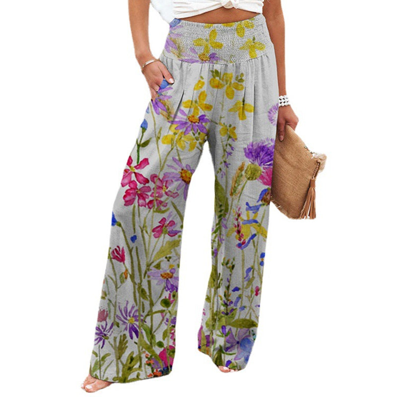 Printed High Waist  Wide Leg Pants