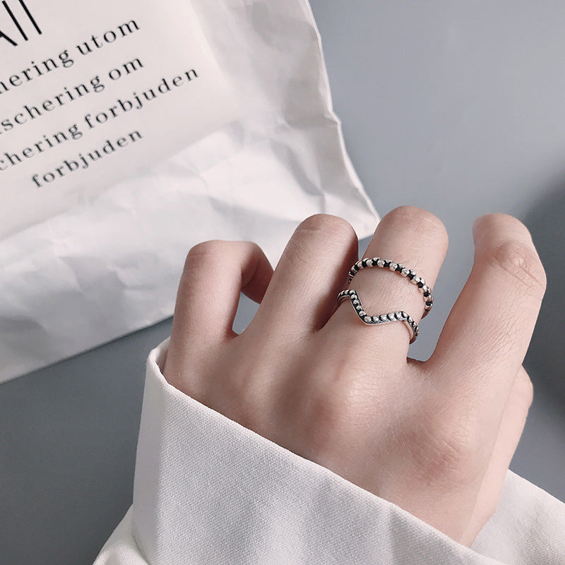 V-shaped Distressed Oopen Ring