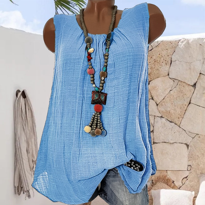 Comfortable Casual Round Neck Sleeveless T-Shirt