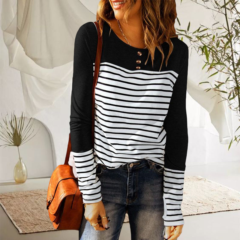 Striped Loose Long Sleeve T-Shirt