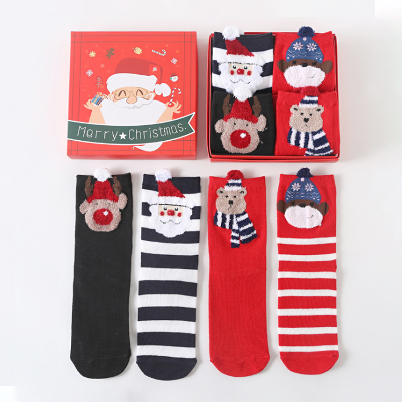 Cartoon Socks Christmas Boxed